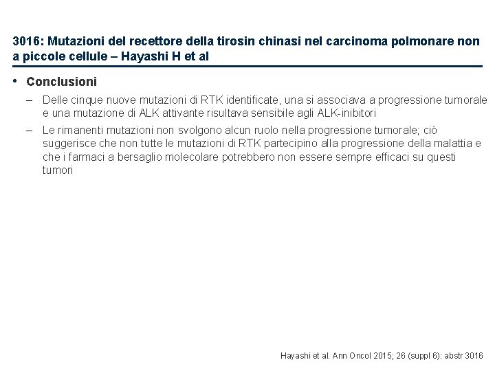 3016: Mutazioni del recettore della tirosin chinasi nel carcinoma polmonare non a piccole cellule