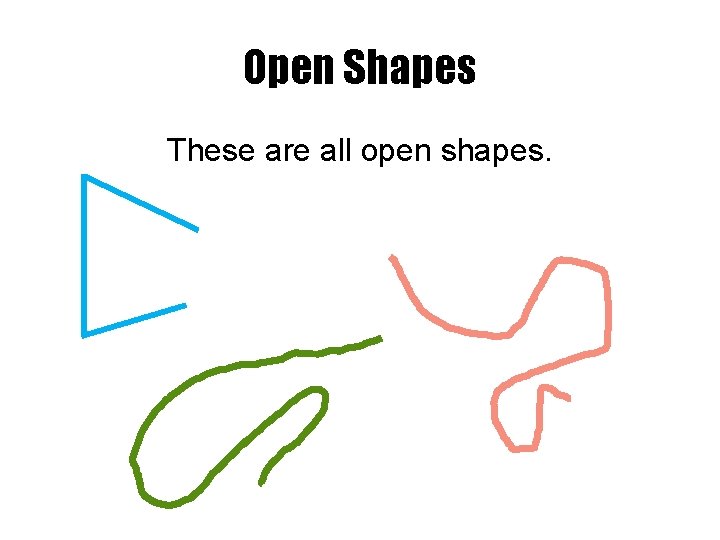 Open Shapes These are all open shapes. 