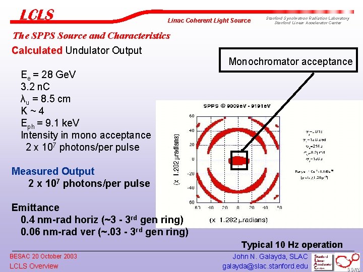 Linac Coherent Light Source Stanford Synchrotron Radiation Laboratory Stanford Linear Accelerator Center The SPPS