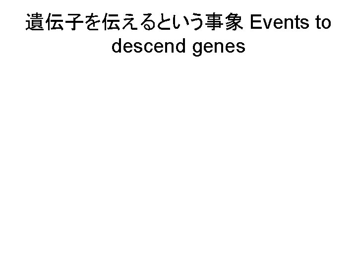 遺伝子を伝えるという事象 Events to descend genes 