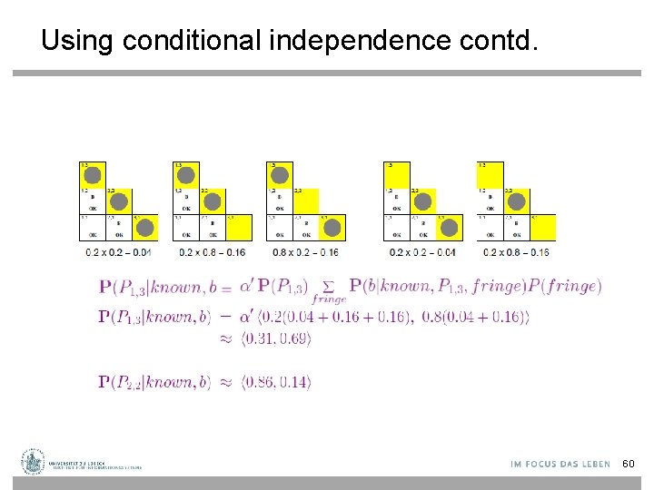 Using conditional independence contd. 60 