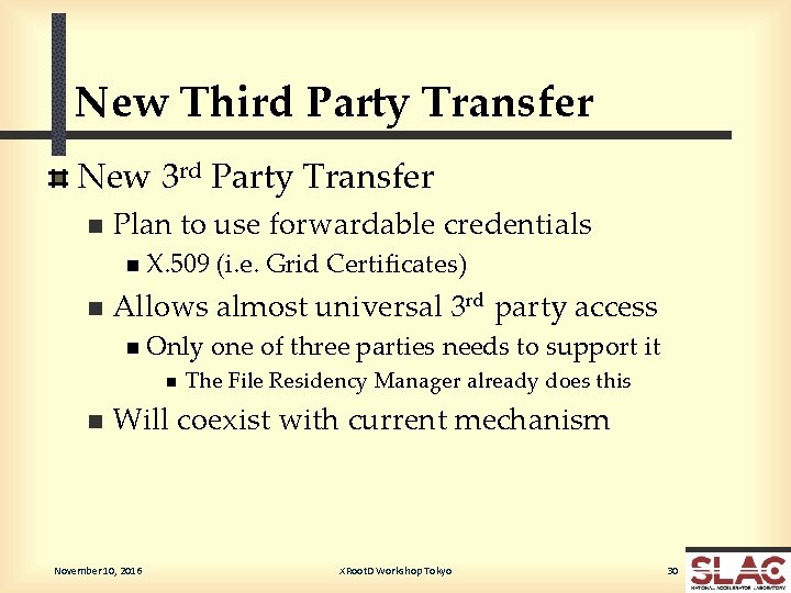 New Third Party Transfer New 3 rd Party Transfer n Plan to use forwardable