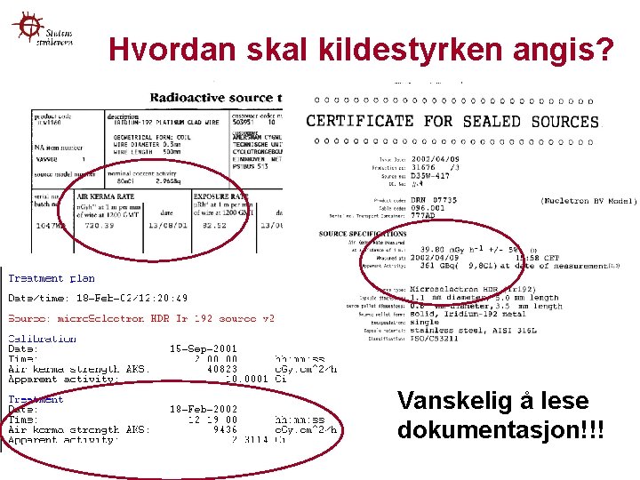 Hvordan skal kildestyrken angis? Vanskelig å lese dokumentasjon!!! 