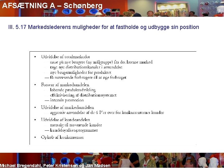 AFSÆTNING A – Schønberg Ill. 5. 17 Markedslederens muligheder for at fastholde og udbygge