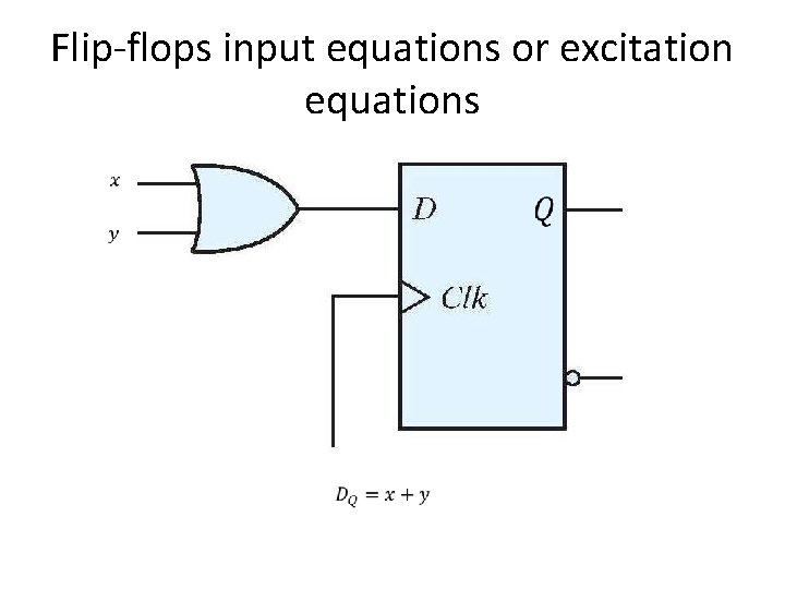 Flip-flops input equations or excitation equations 