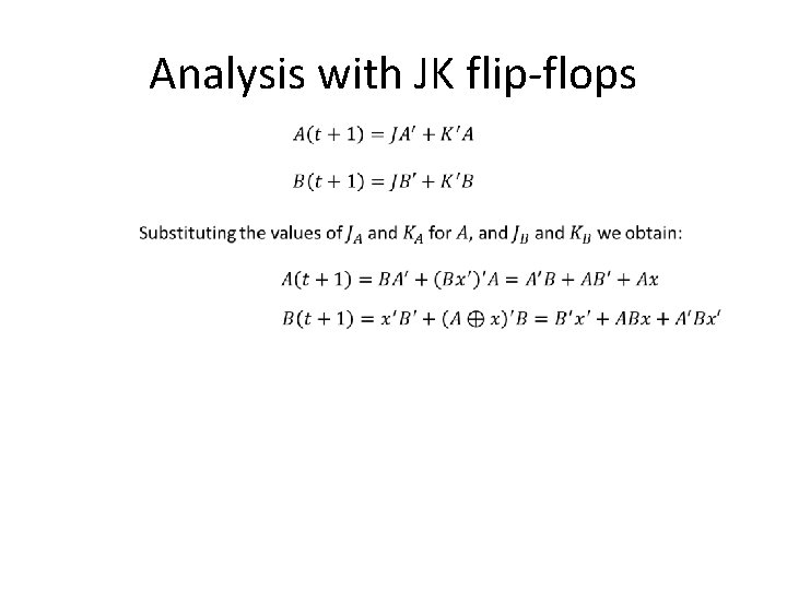 Analysis with JK flip-flops 