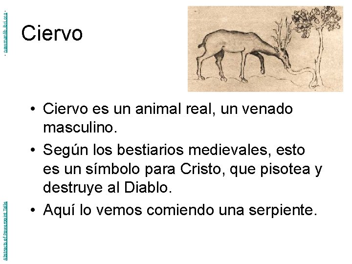 - newmanlib. ibri. org Abstracts of Powerpoint Talks Ciervo • Ciervo es un animal