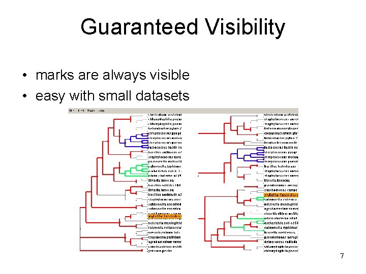 Guaranteed Visibility • marks are always visible • easy with small datasets 7 