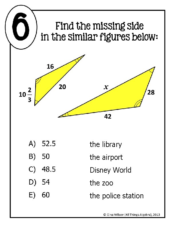 the library the airport Disney World the zoo the police station 