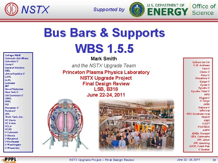 NSTX College W&M Colorado Sch Mines Columbia U Comp. X General Atomics INEL Johns