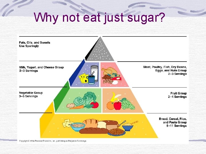 Why not eat just sugar? 