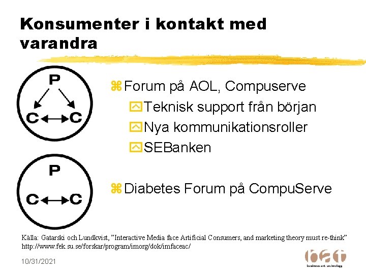 Konsumenter i kontakt med varandra z Forum på AOL, Compuserve y. Teknisk support från