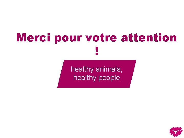 Merci pour votre attention ! healthy animals, healthy people 