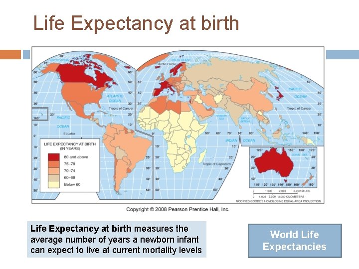 Life Expectancy at birth Life 2 -11: Expectancy at birth measures the number of