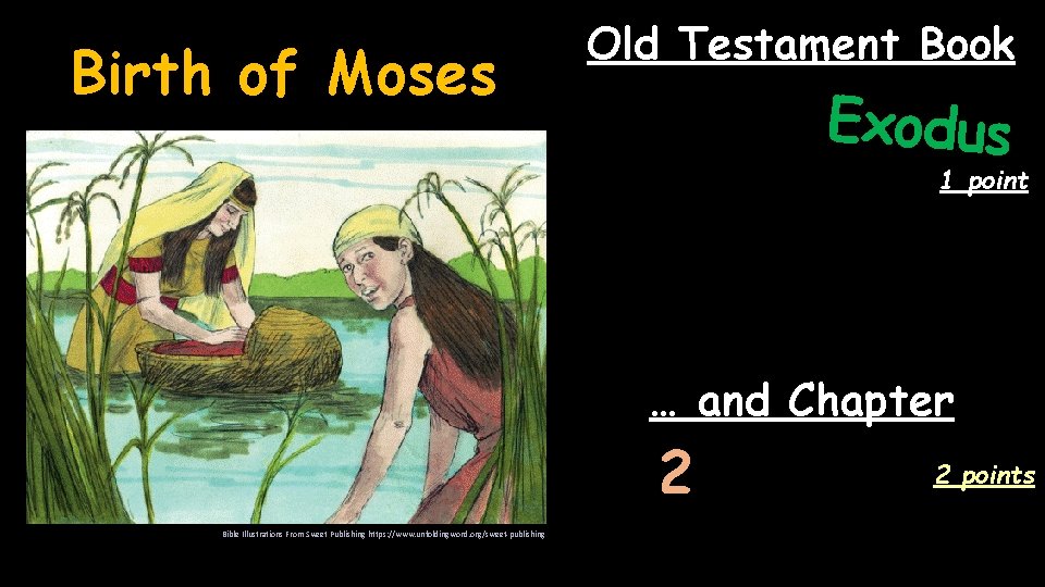 Birth of Moses Old Testament Book Exodus 1 point … and Chapter 2 Bible