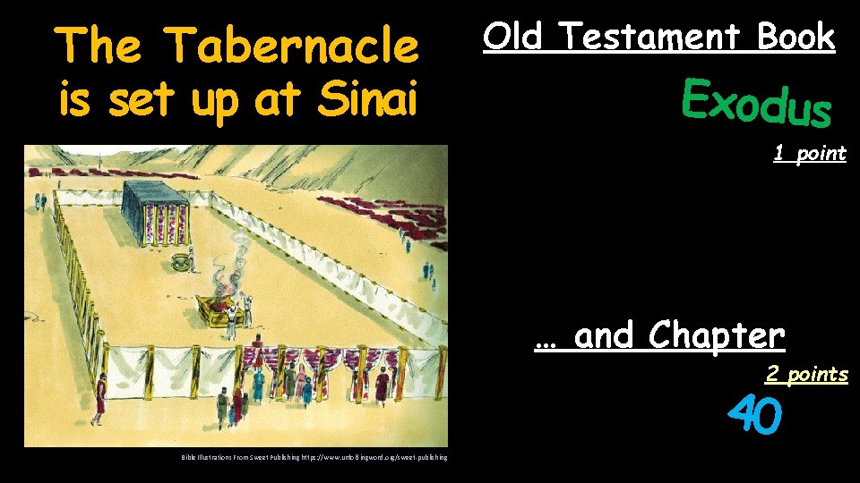 The Tabernacle is set up at Sinai Old Testament Book Exodus 1 point …