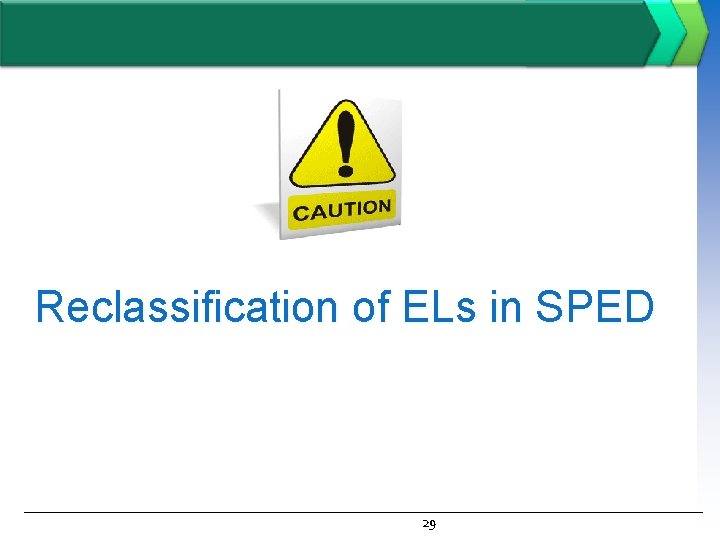 Reclassification of ELs in SPED 29 