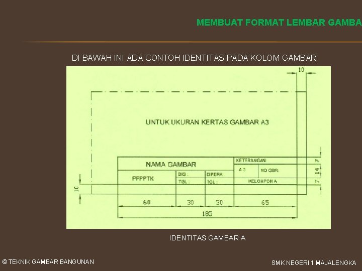 MEMBUAT FORMAT LEMBAR GAMBAR DI BAWAH INI ADA CONTOH IDENTITAS PADA KOLOM GAMBAR IDENTITAS