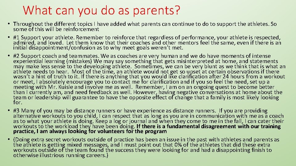 What can you do as parents? • Throughout the different topics I have added