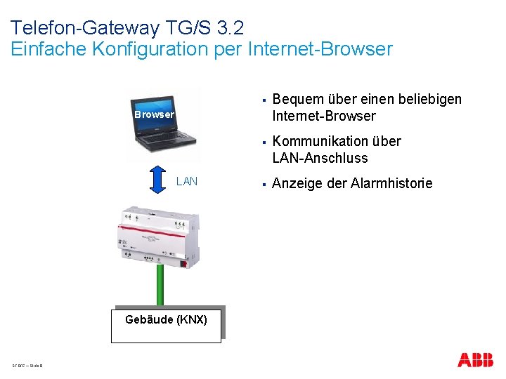 Telefon-Gateway TG/S 3. 2 Einfache Konfiguration per Internet-Browser § Bequem über einen beliebigen Internet-Browser