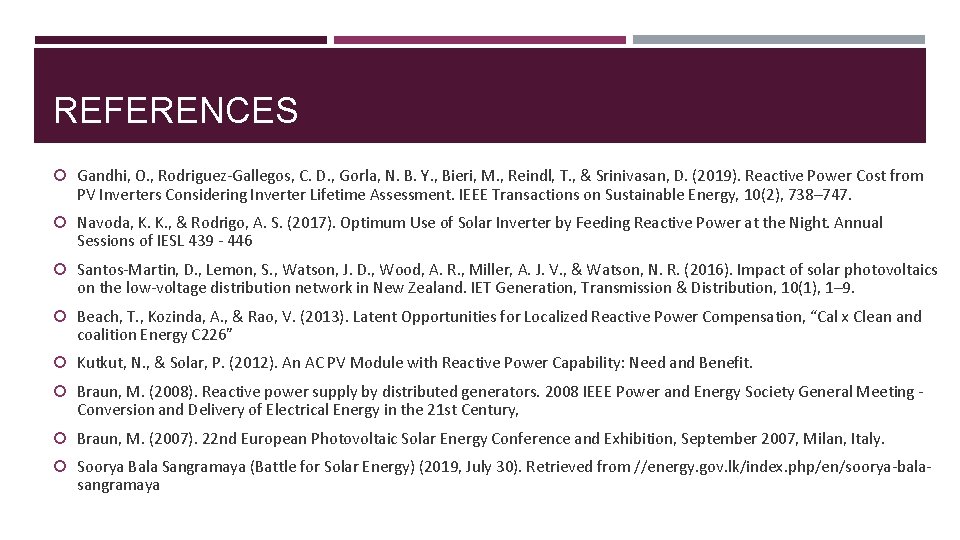 REFERENCES Gandhi, O. , Rodriguez-Gallegos, C. D. , Gorla, N. B. Y. , Bieri,