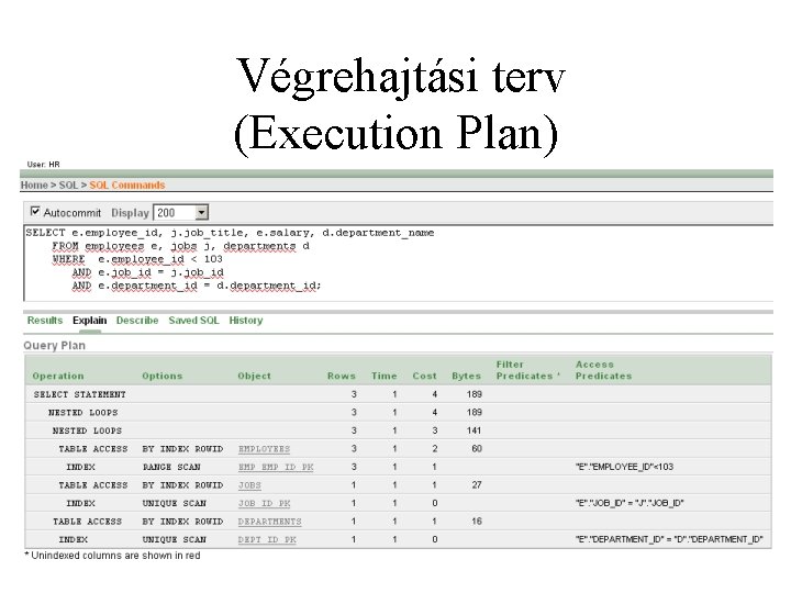 Végrehajtási terv (Execution Plan) 