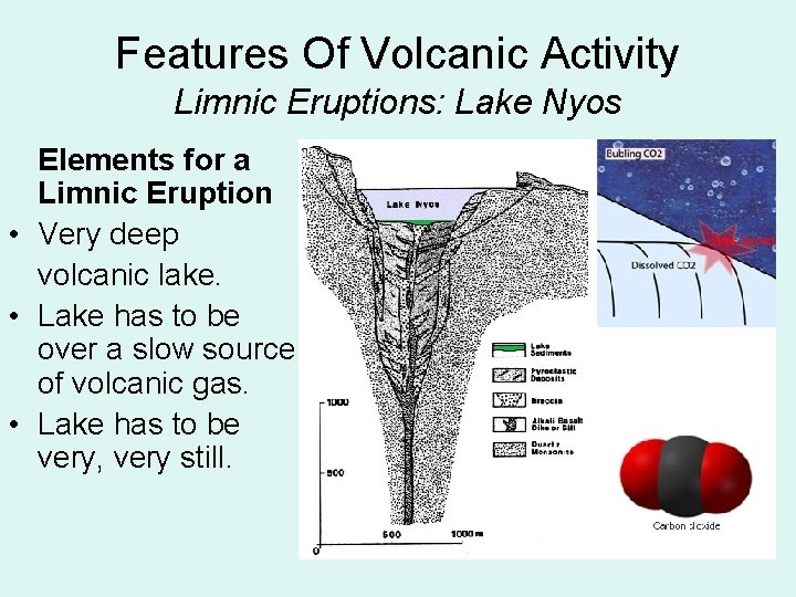 Features Of Volcanic Activity Limnic Eruptions: Lake Nyos Elements for a Limnic Eruption •