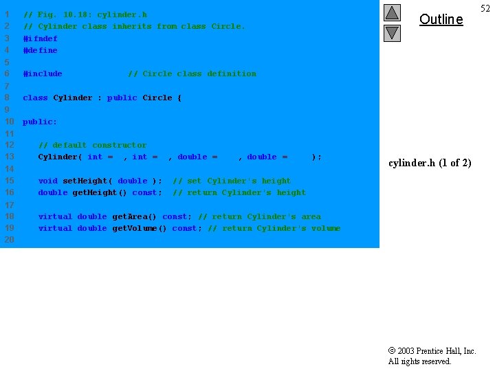 1 2 3 4 // Fig. 10. 18: cylinder. h // Cylinder class inherits 1 2 3 4 // Fig. 10. 18: cylinder. h // Cylinder class inherits