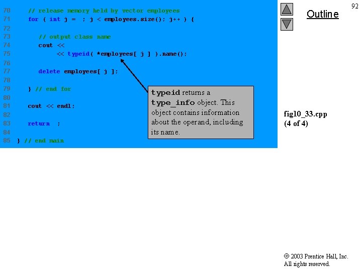 70 71 // release memory held by vector employees for ( int j = 70 71 // release memory held by vector employees for ( int j =