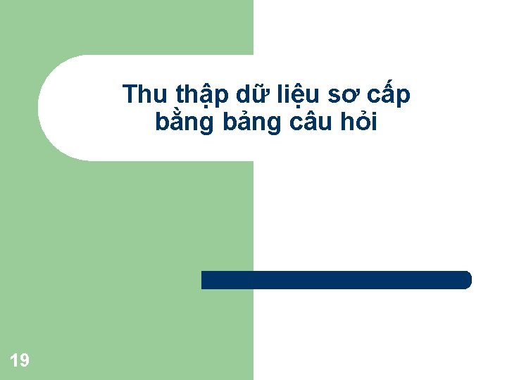 Thu thập dữ liệu sơ cấp bằng bảng câu hỏi 19 