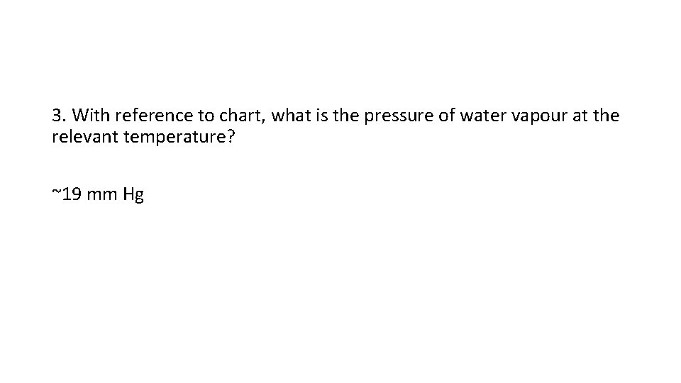 3. With reference to chart, what is the pressure of water vapour at the