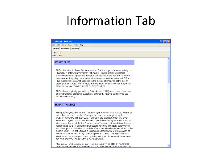 Information Tab 