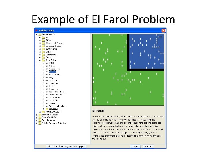 Example of El Farol Problem 