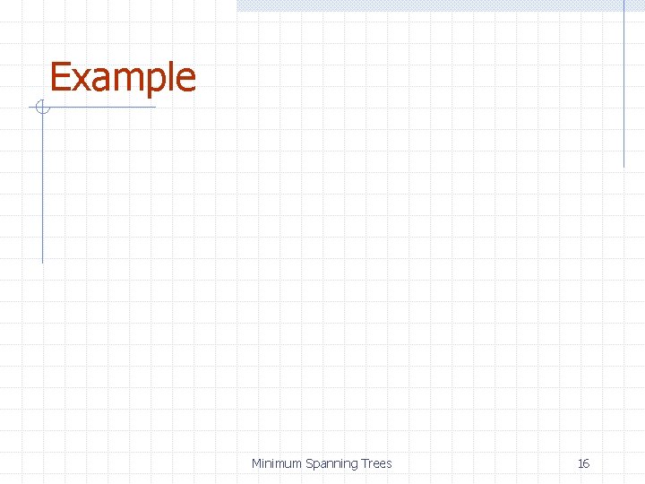 Example Minimum Spanning Trees 16 