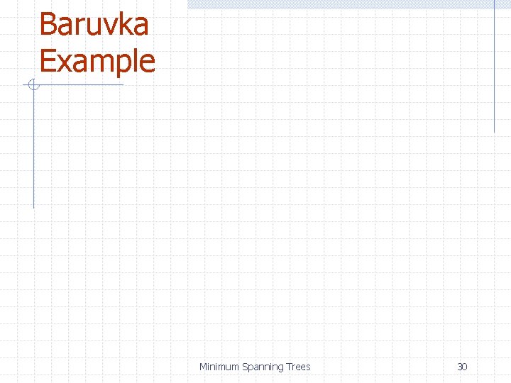 Baruvka Example Minimum Spanning Trees 30 