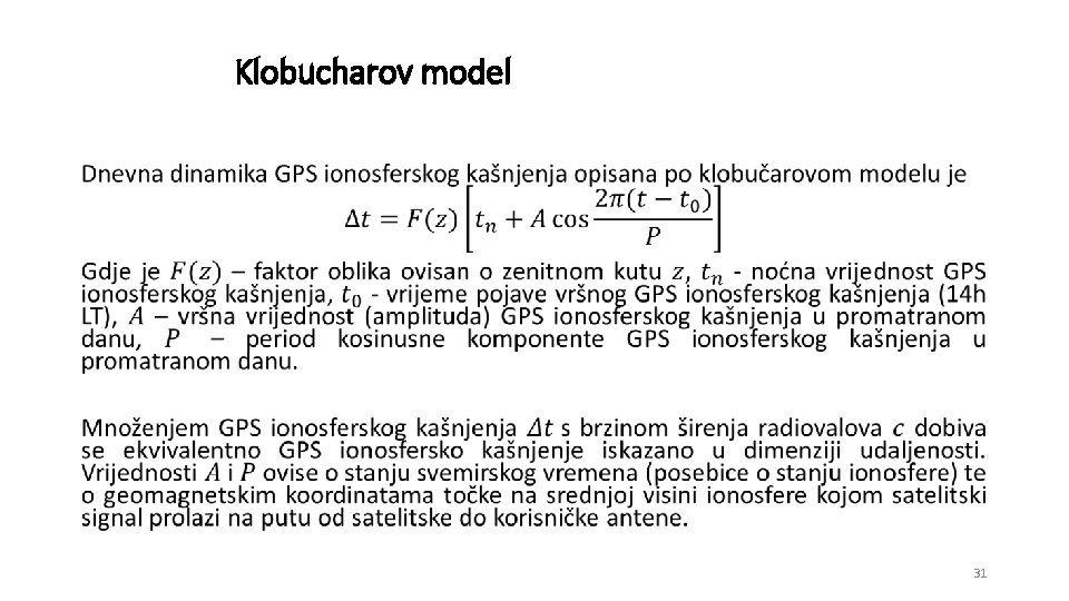 Klobucharov model • 31 