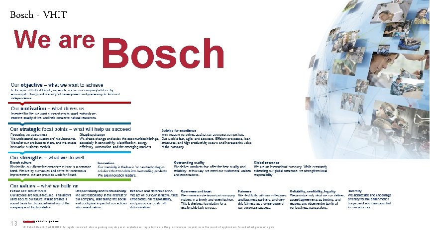Bosch - VHIT We are 13 Bosch Confidential | VHIT/HRL 1 -3 | 2018.
