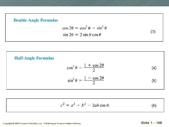 Copyright © 2005 Pearson Education, Inc. Publishing as Pearson Addison-Wesley Slide 1 - 106