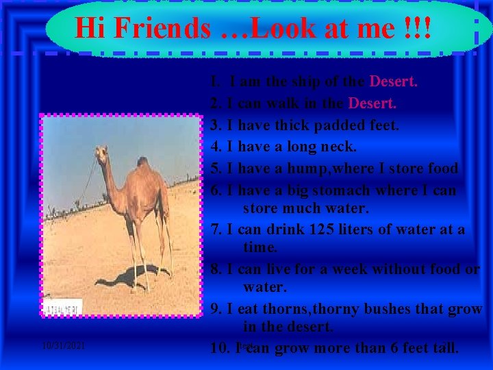 Hi Friends …Look at me !!! 10/31/2021 I. I am the ship of the