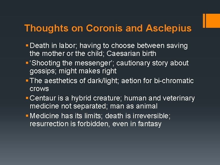 Thoughts on Coronis and Asclepius § Death in labor; having to choose between saving