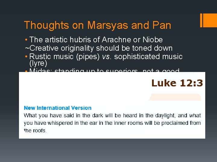 Thoughts on Marsyas and Pan • The artistic hubris of Arachne or Niobe ~Creative