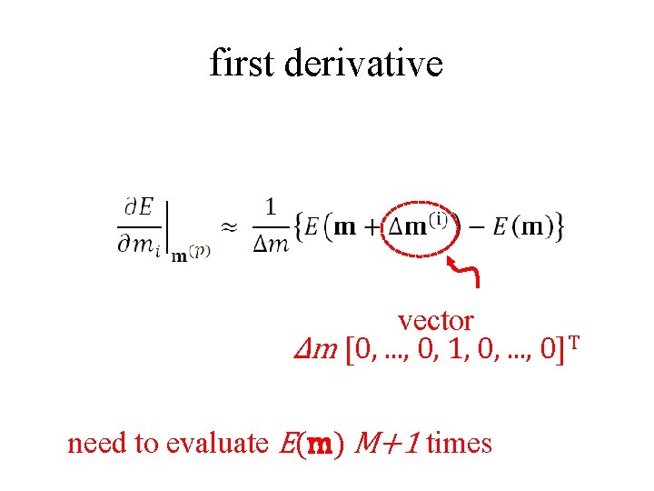 first derivative vector Δm [0, . . . , 0, 1, 0, . .