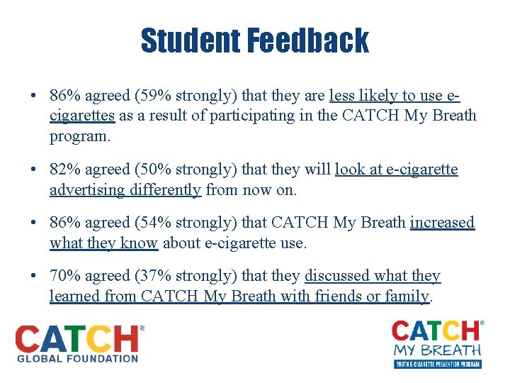 Student Feedback • 86% agreed (59% strongly) that they are less likely to use