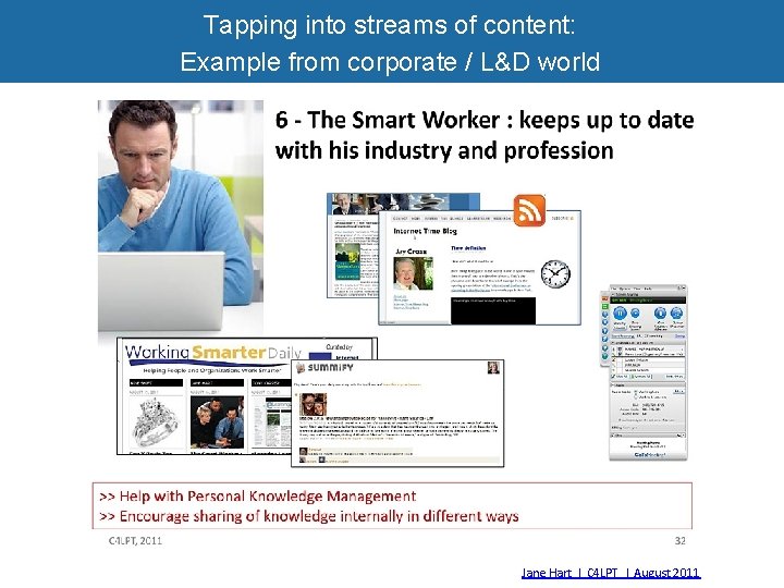 Tapping into streams of content: Example from corporate / L&D world Jane Hart |