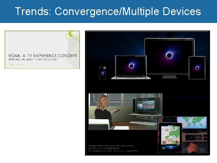 Trends: Convergence/Multiple Devices Growth of digital video 