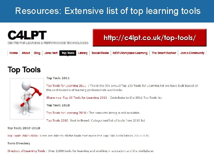 Resources: Extensive list of top learning tools 