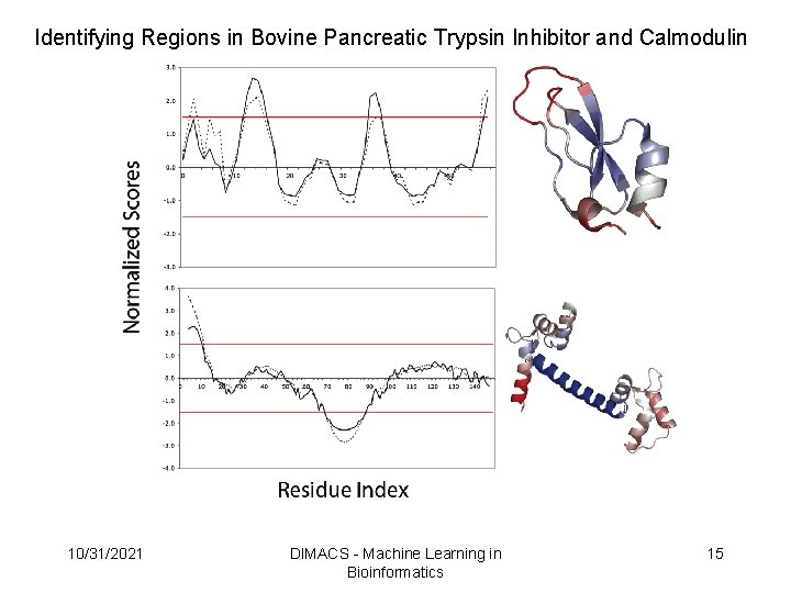 Identifying Regions in Bovine Pancreatic Trypsin Inhibitor and Calmodulin 10/31/2021 DIMACS - Machine Learning Identifying Regions in Bovine Pancreatic Trypsin Inhibitor and Calmodulin 10/31/2021 DIMACS - Machine Learning