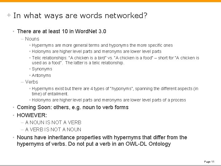 + In what ways are words networked? • There at least 10 in Word.