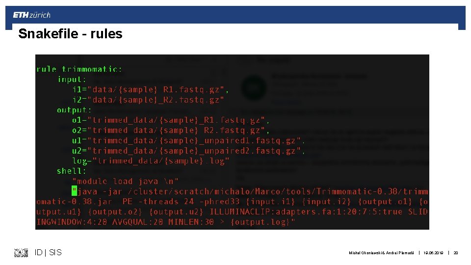 Snakefile – rules ID | SIS Michal Okoniewski & Andrei Plamadă | 19. 06.