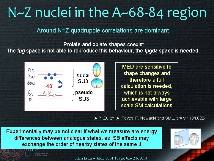 N~Z nuclei in the A~68 -84 region Around N=Z quadrupole correlations are dominant. Prolate